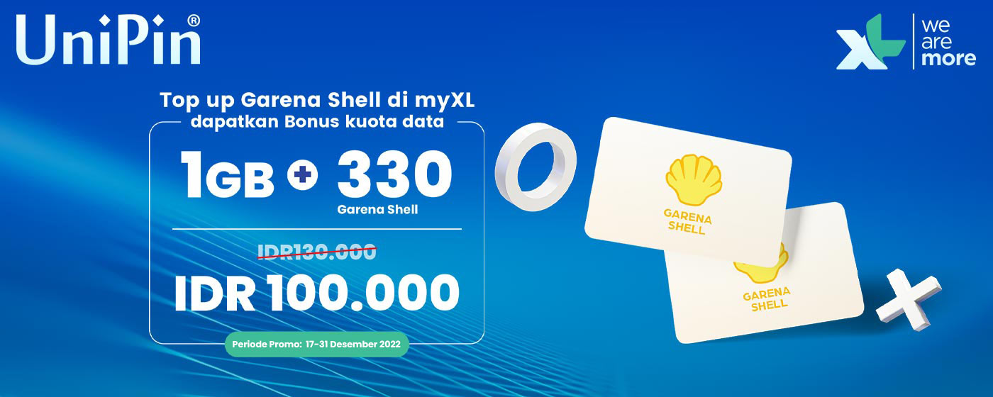 Desember - Bonus Kuota Internet 1GB untuk Top Up Garena Shell di myXL